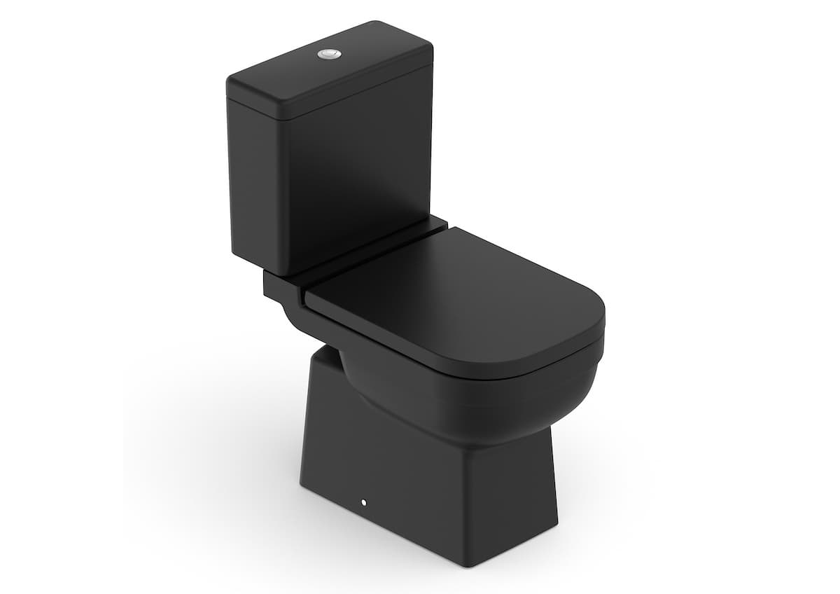Kits de bacia com caixa, assento e itens de instalação Matte Black ELITE 1747230080300 Celite