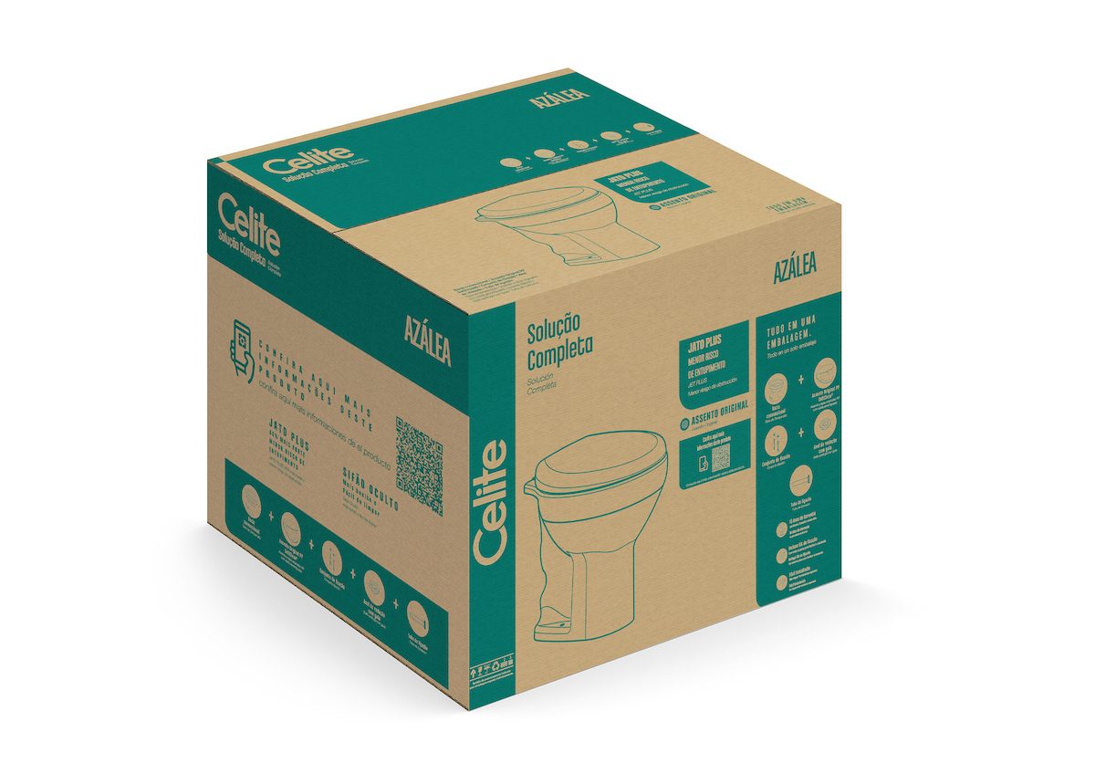 Kits de bacia convencional, assento e itens de instalação Branco Brilho AZALEA 1917270011300 Celite