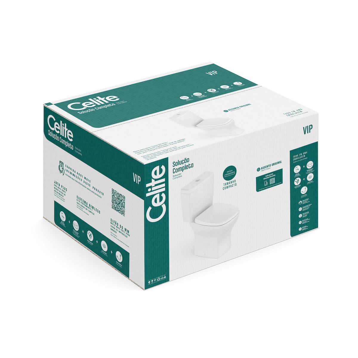 Kits de bacia com caixa, assento e itens de instalação Branco Brilho VIP 1977230012300 Celite