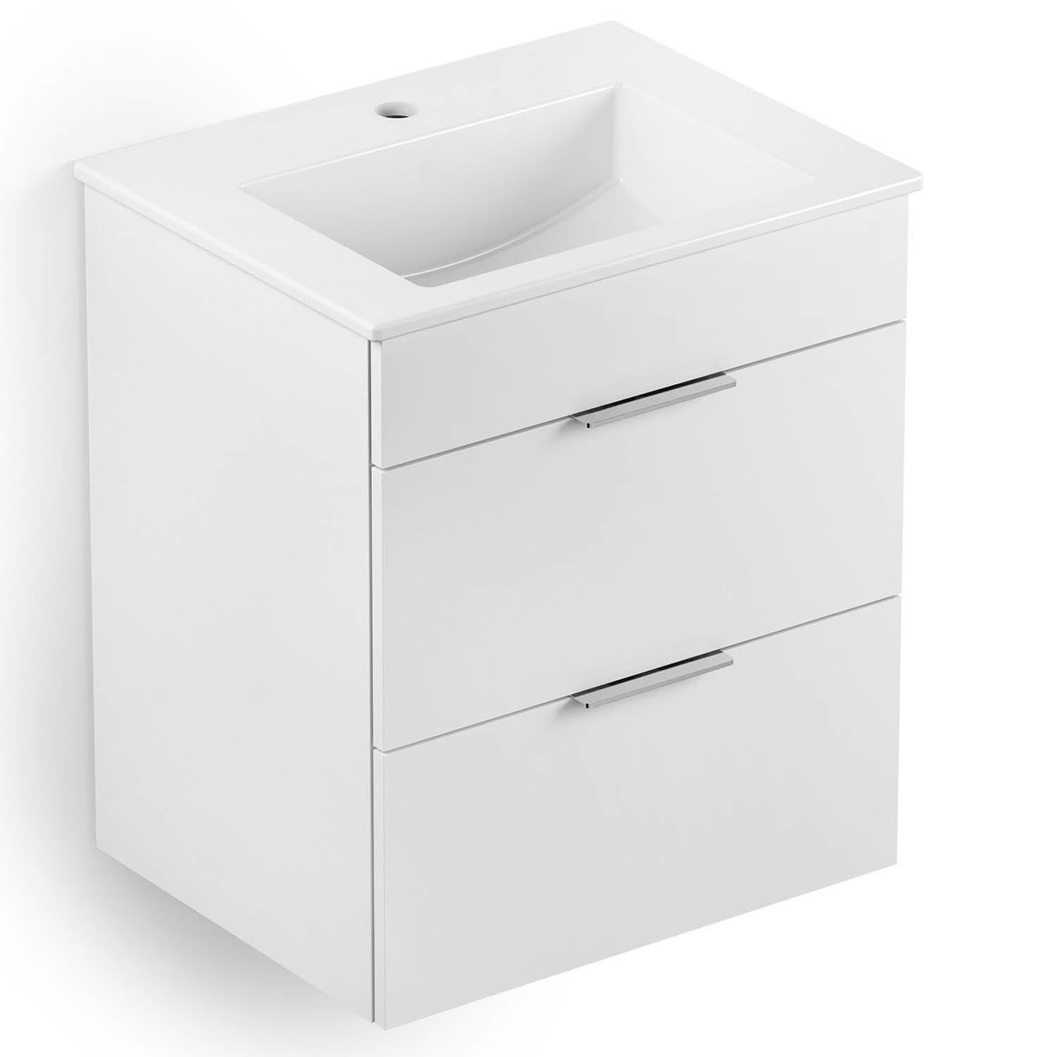 Gabinetes para banheiro Branco Brilho CUBE B60000M020 Celite
