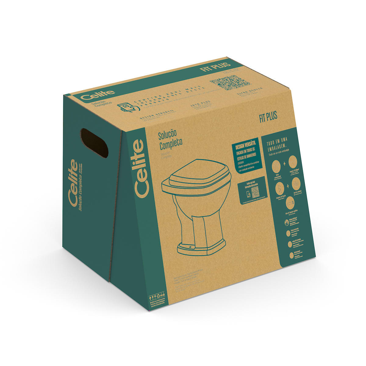 Kits de bacia convencional, assento e itens de instalação Pergamon Brillo FIT PLUS 1667270590300 Celite