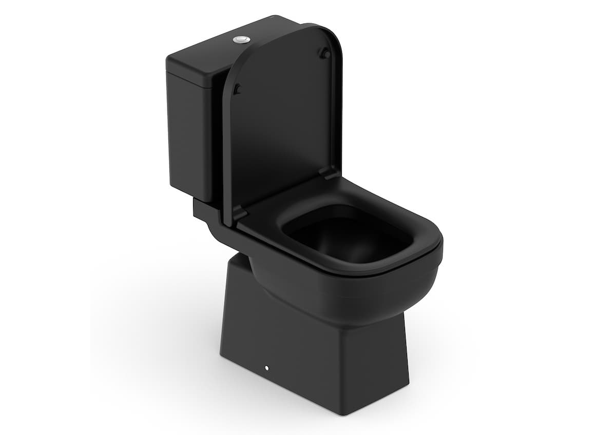 Kits de bacia com caixa, assento e itens de instalação Matte Black ELITE 1747230080300 Celite