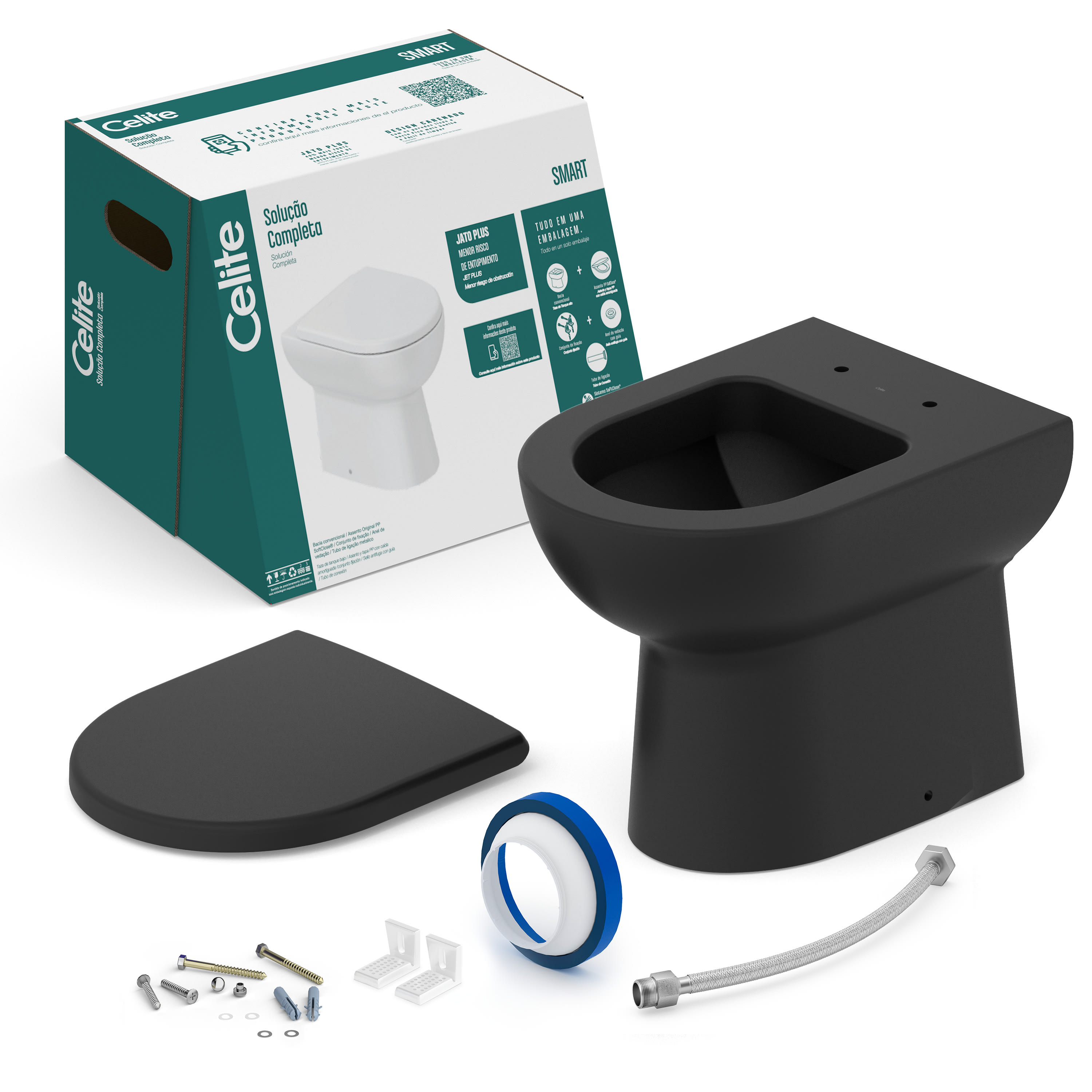 Kits de bacia convencional, assento e itens de instalação SMART CE167270 Celite