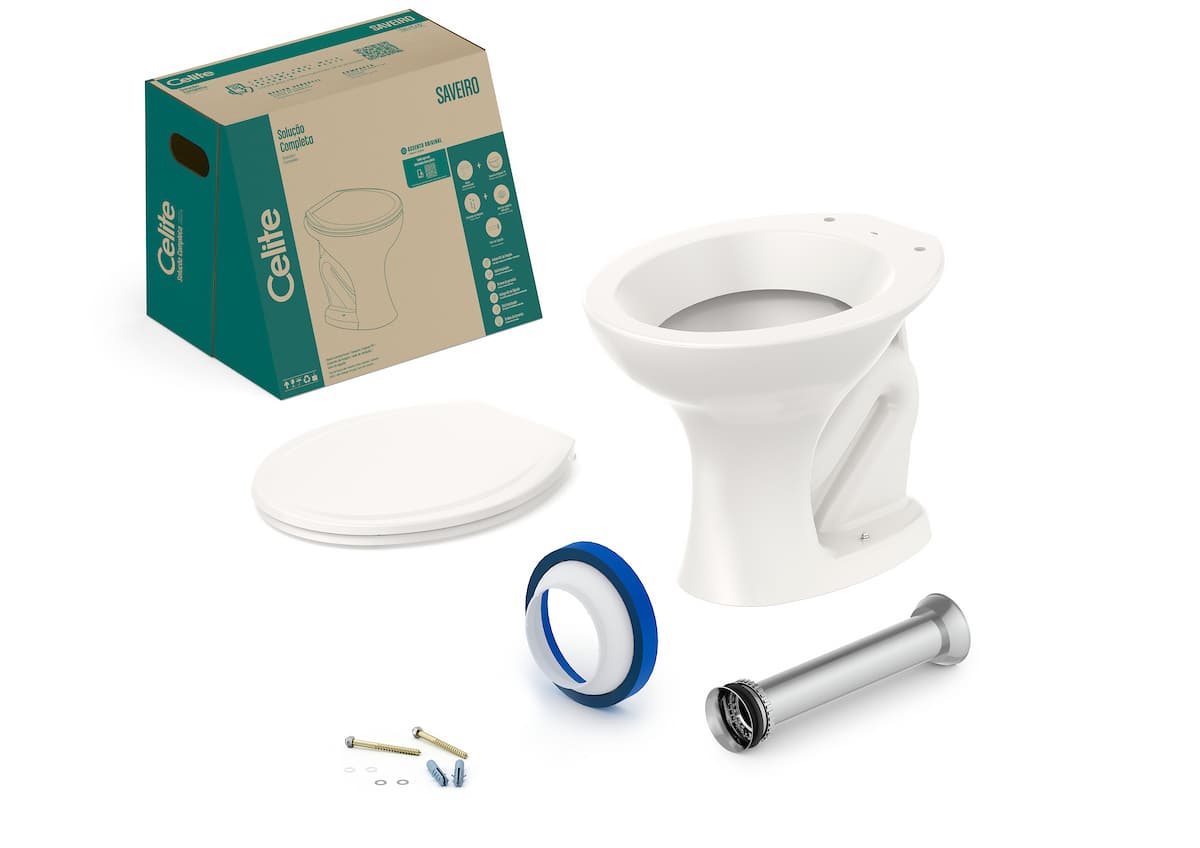Kits de bacia convencional, assento e itens de instalação Pergamon Brillo SAVEIRO 1027270590300 Celite