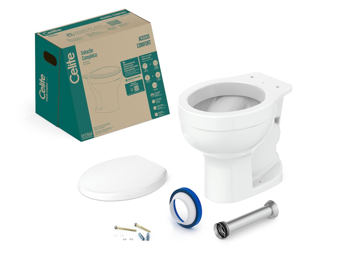Kits de bacia convencional, assento e itens de instalação Branco Brilho ACESSO COMFORT 1317270011300 Celite