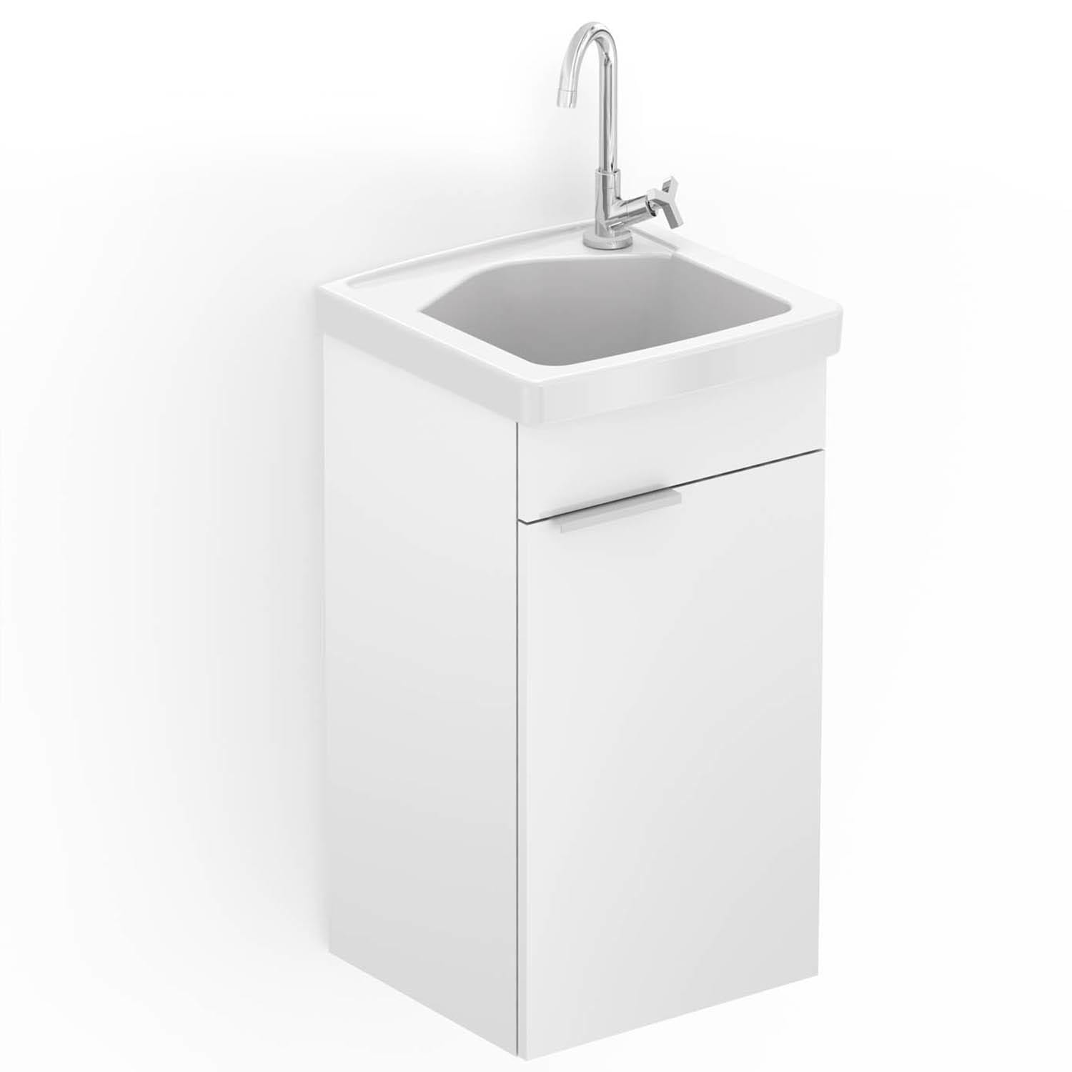 Gabinetes para lavanderia Branco Brilho GABINETE PARA TANQUE CEB60000M370 Celite
