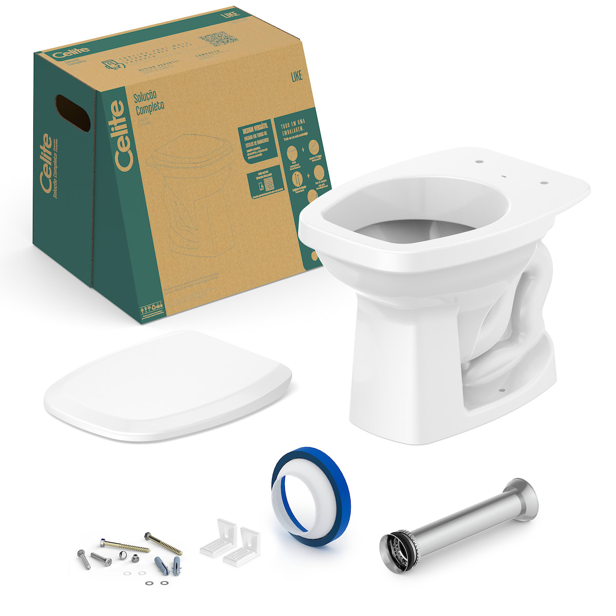 Kits de bacia convencional, assento e itens de instalação LIKE CE647272 Celite